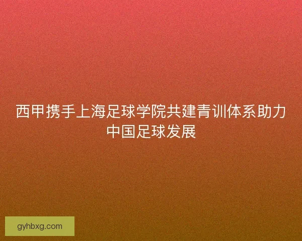 西甲携手上海足球学院共建青训体系助力中国足球发展