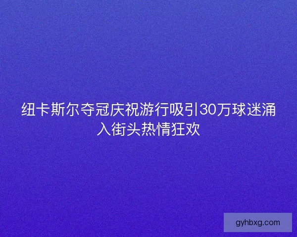 纽卡斯尔夺冠庆祝游行吸引30万球迷涌入街头热情狂欢